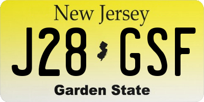 NJ license plate J28GSF