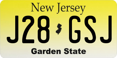NJ license plate J28GSJ