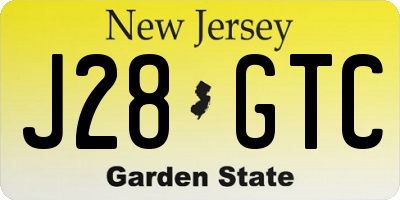 NJ license plate J28GTC