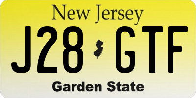 NJ license plate J28GTF