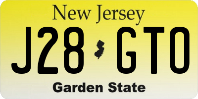 NJ license plate J28GTO