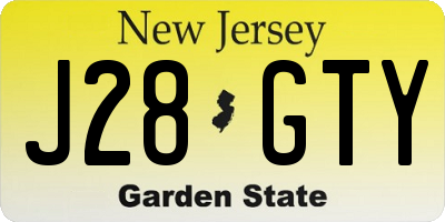 NJ license plate J28GTY