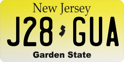 NJ license plate J28GUA