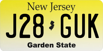 NJ license plate J28GUK