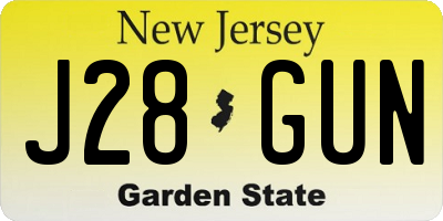 NJ license plate J28GUN