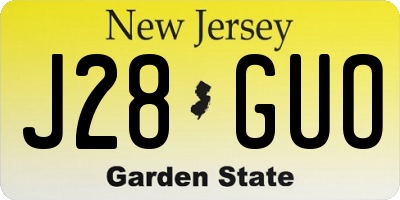 NJ license plate J28GUO