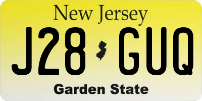 NJ license plate J28GUQ