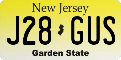 NJ license plate J28GUS