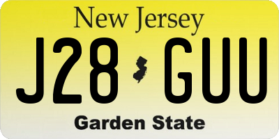 NJ license plate J28GUU