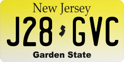 NJ license plate J28GVC