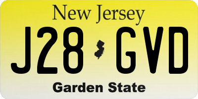 NJ license plate J28GVD