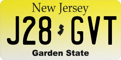 NJ license plate J28GVT