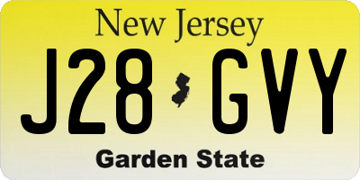 NJ license plate J28GVY
