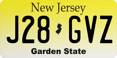 NJ license plate J28GVZ