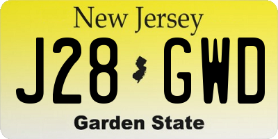 NJ license plate J28GWD
