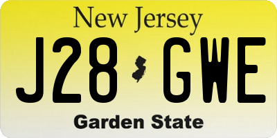NJ license plate J28GWE
