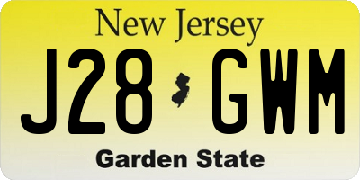 NJ license plate J28GWM