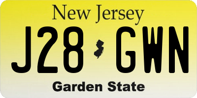 NJ license plate J28GWN