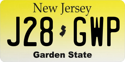 NJ license plate J28GWP