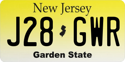 NJ license plate J28GWR