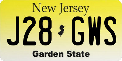 NJ license plate J28GWS