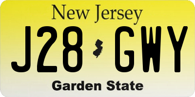 NJ license plate J28GWY