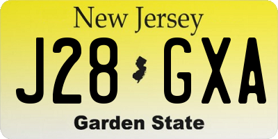 NJ license plate J28GXA