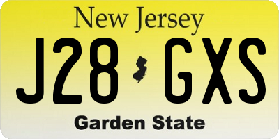 NJ license plate J28GXS