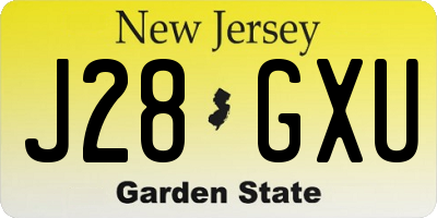 NJ license plate J28GXU