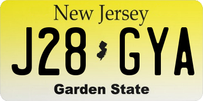 NJ license plate J28GYA