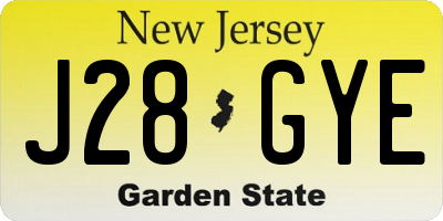NJ license plate J28GYE