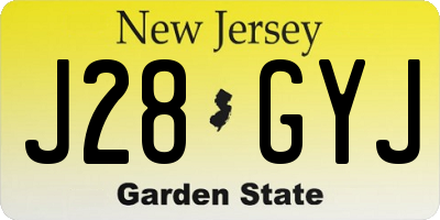 NJ license plate J28GYJ