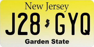NJ license plate J28GYQ
