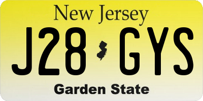 NJ license plate J28GYS