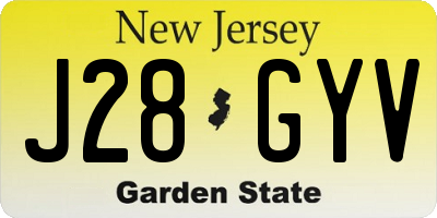 NJ license plate J28GYV