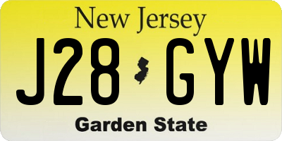 NJ license plate J28GYW