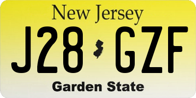 NJ license plate J28GZF