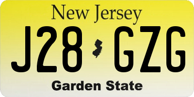 NJ license plate J28GZG