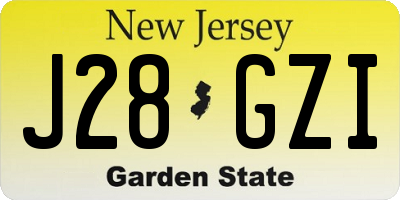 NJ license plate J28GZI