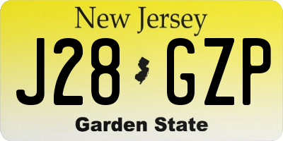 NJ license plate J28GZP