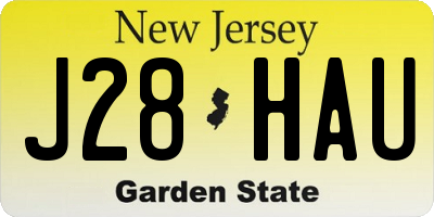 NJ license plate J28HAU