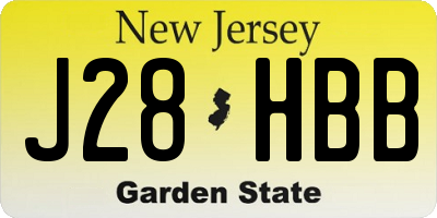 NJ license plate J28HBB