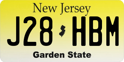 NJ license plate J28HBM