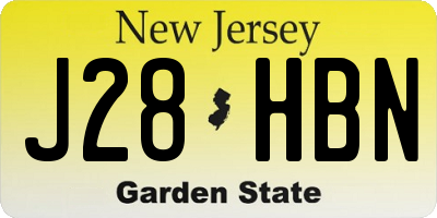 NJ license plate J28HBN