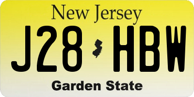 NJ license plate J28HBW
