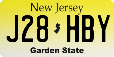 NJ license plate J28HBY