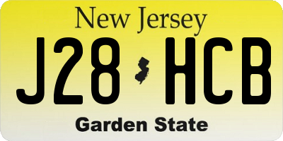NJ license plate J28HCB
