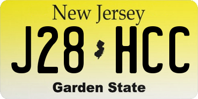 NJ license plate J28HCC