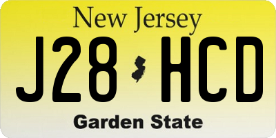 NJ license plate J28HCD