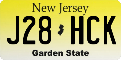 NJ license plate J28HCK
